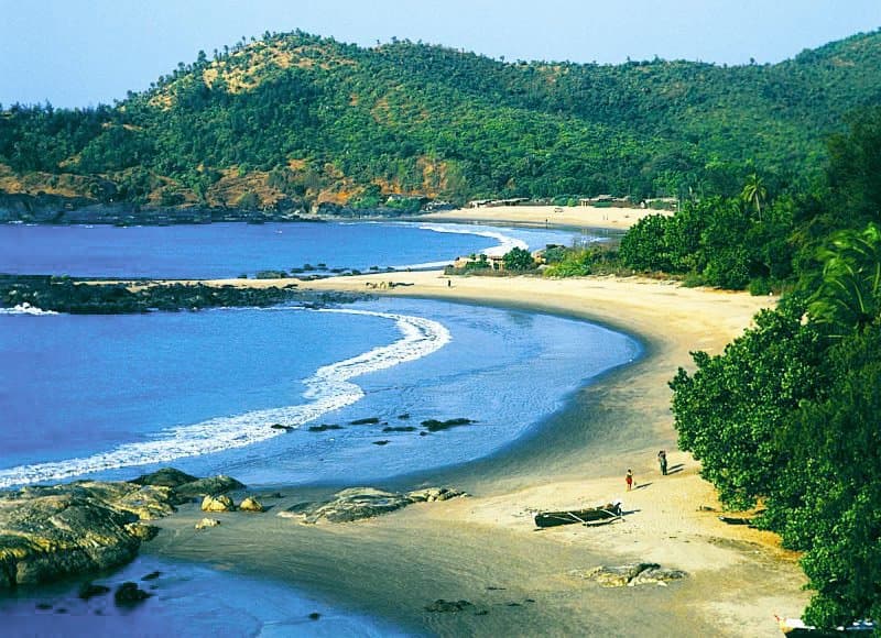Rocky coastline and clear water on the Indian coast